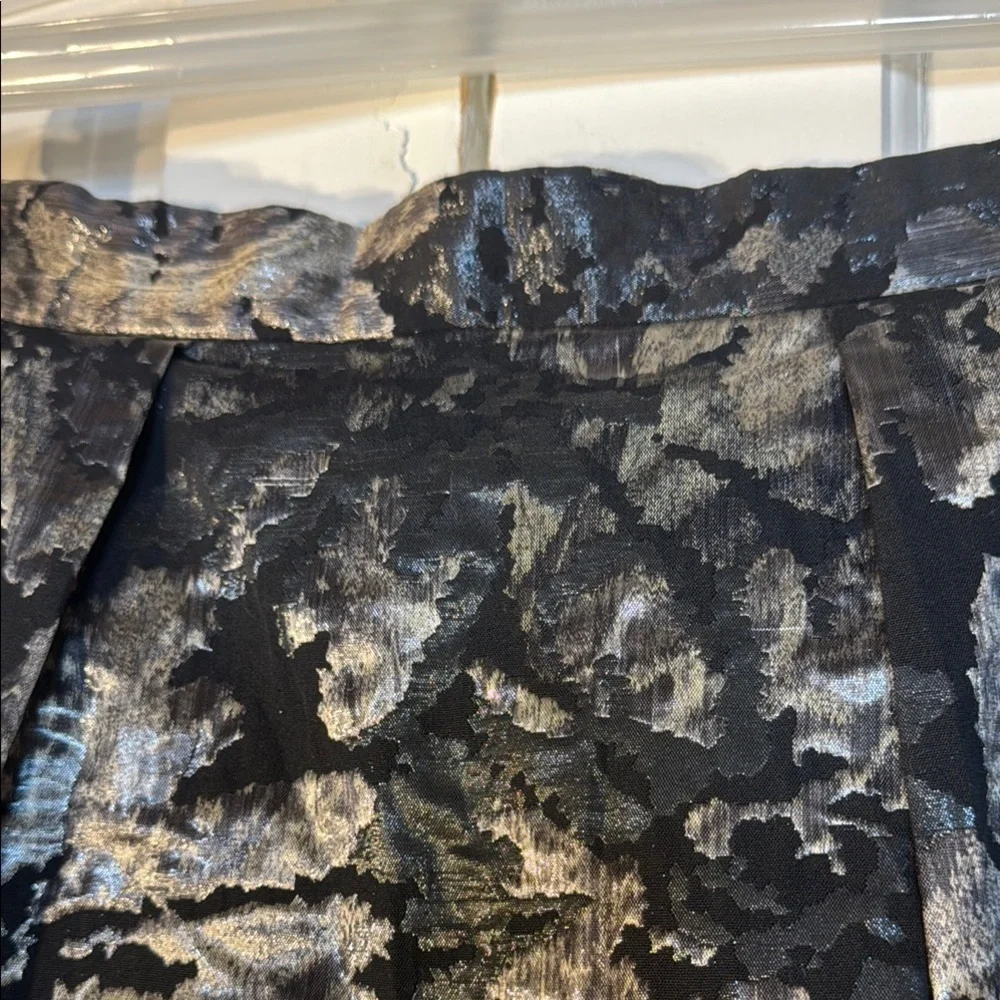 Custom Tailored Sumptuous Black and Silver Brocade Maxi A-Line Skirt
